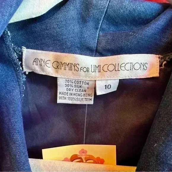 Vintage 80s Anne Crimmins color block nautical sailor silk blend dress size 10 - Picture 11 of 11